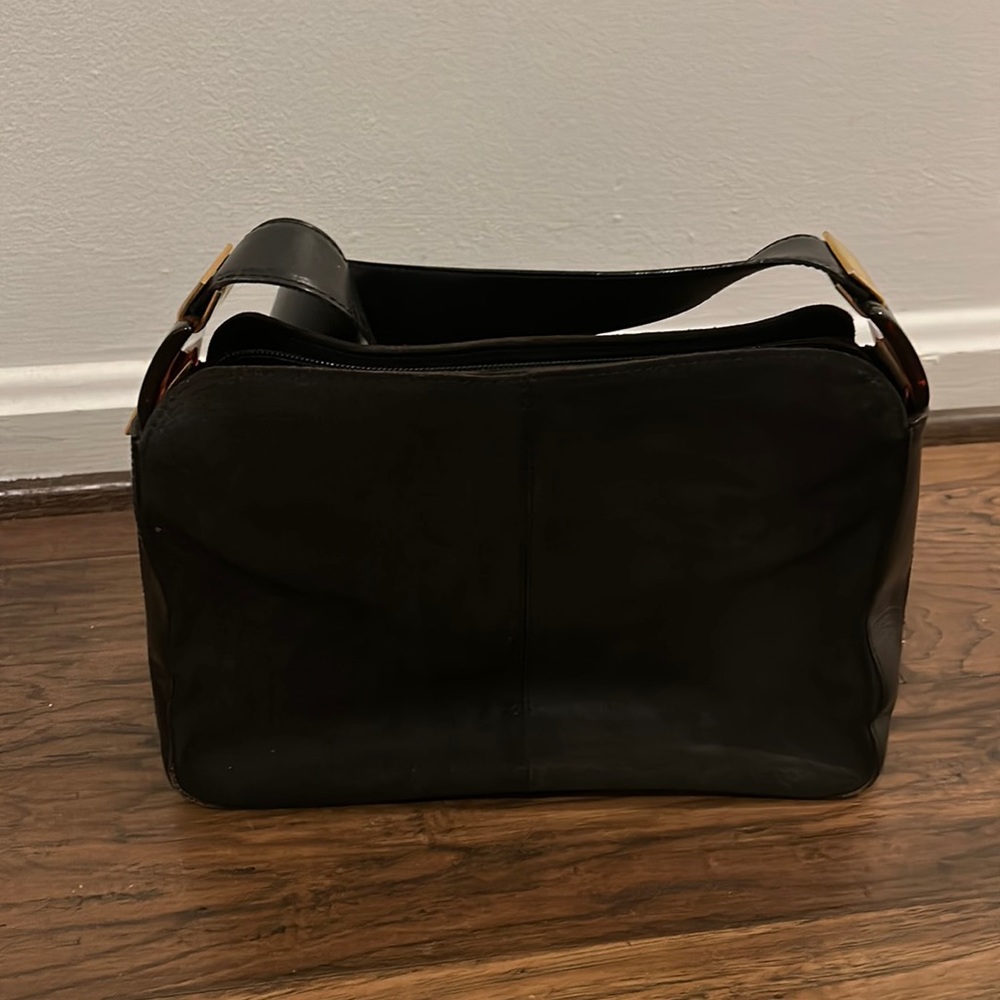 Black suede cross body